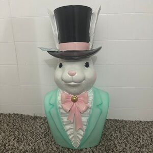 Tophat & Tail XL Rabbit with Bust & Top Hat Figural Easter Spring Home Decor